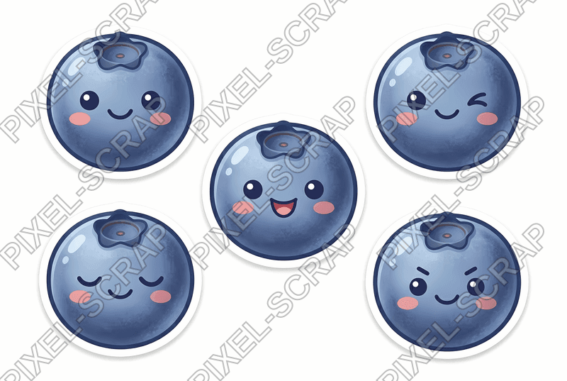 5 Happy Blueberries