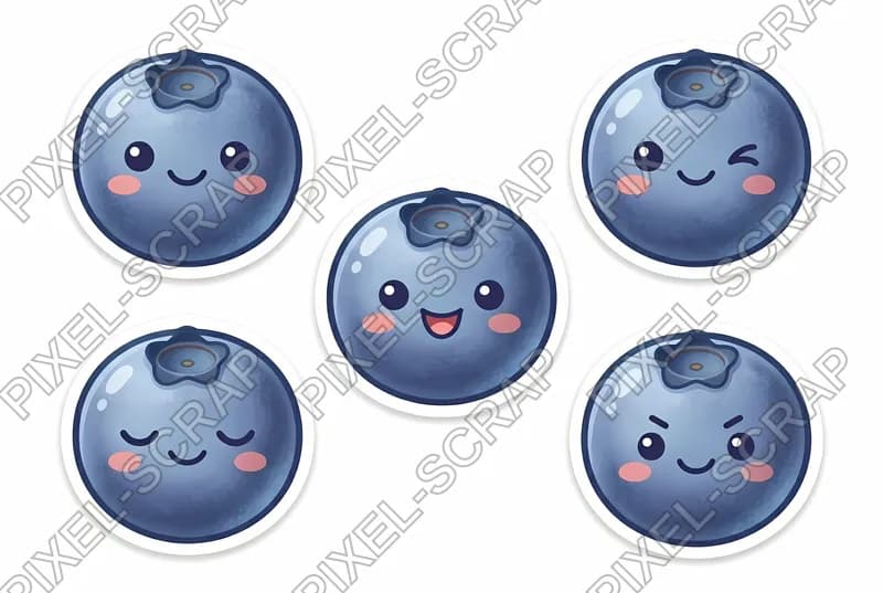 5 Happy Blueberries
