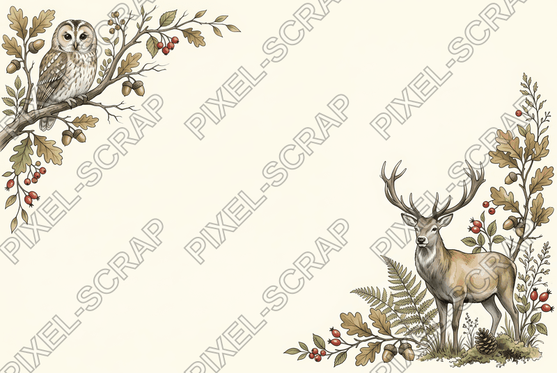 Corner Stag & Owl