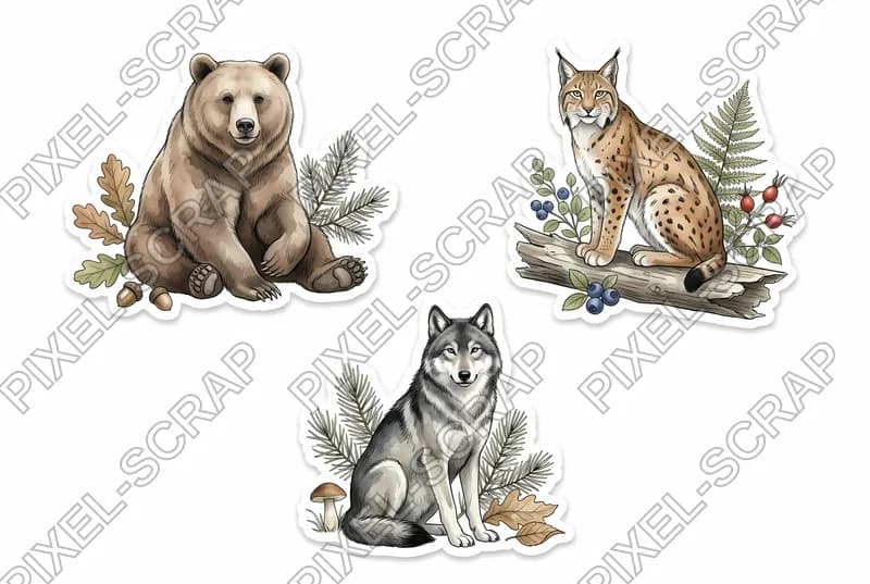 Bear Lynx Wolf Sticker