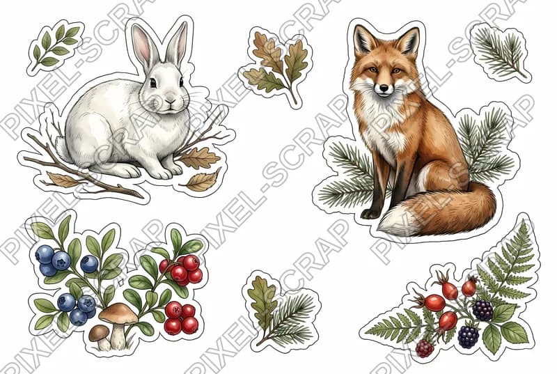 Rabbit & Fox Sticker