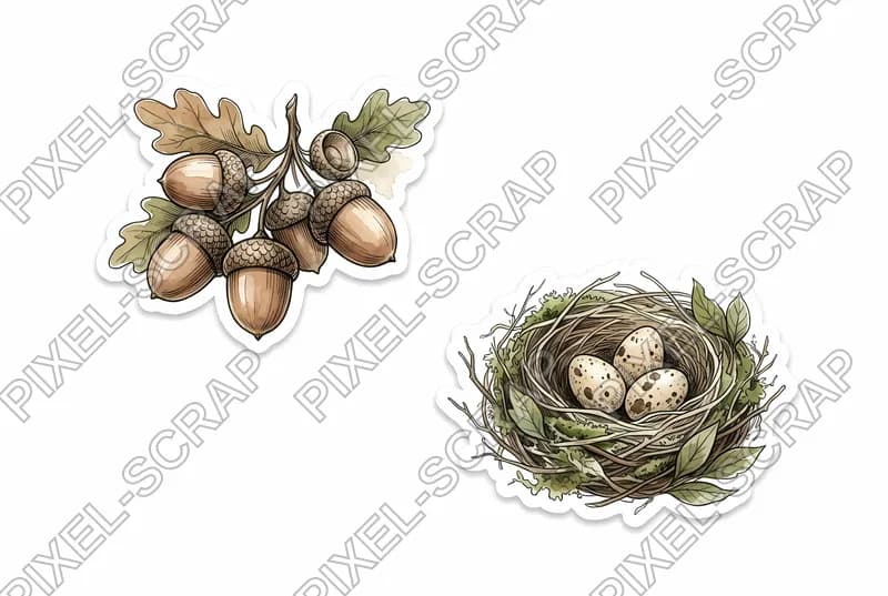 Acorn & Nest Set