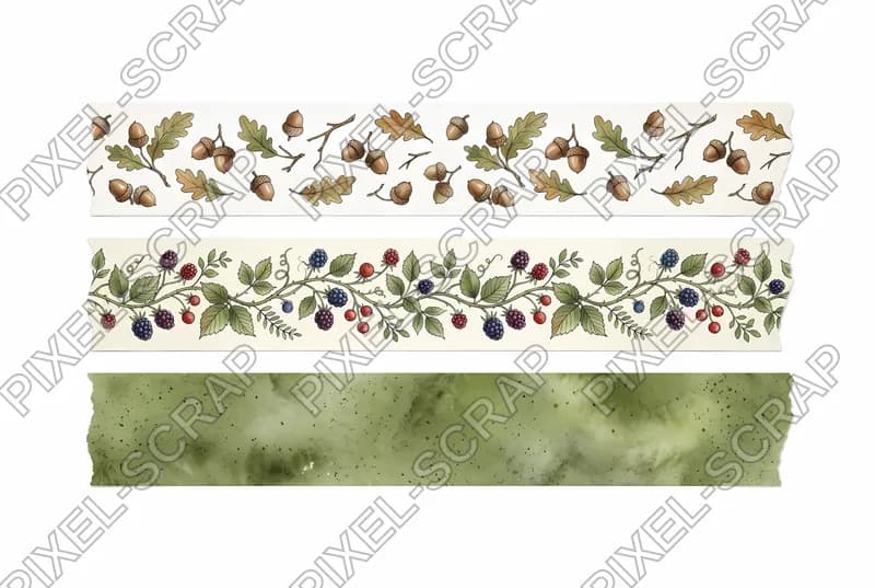 Acorn & Fruit Washi