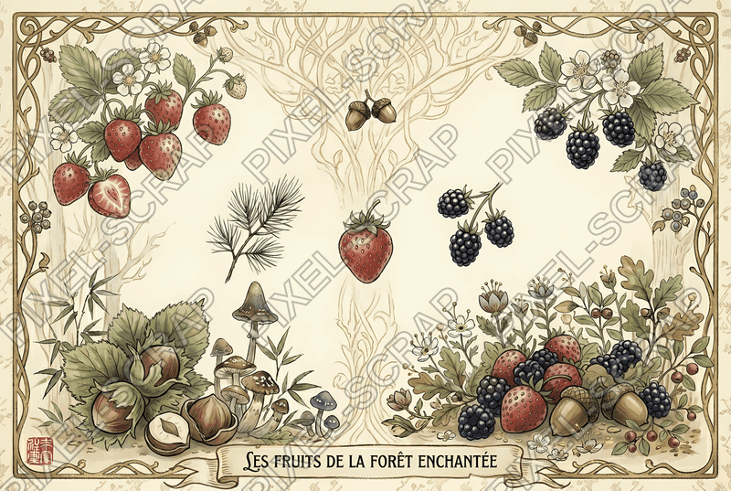 Wild Fruit Sketch Pattern