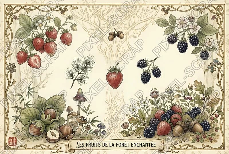 Wild Fruit Sketch Pattern