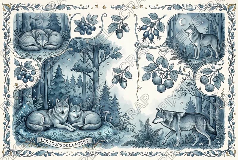 Serene Wolf Night