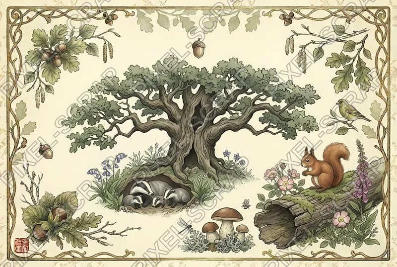 Hazelnut Acorn Pattern