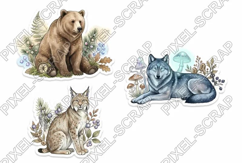 Bear Lynx Wolf Sticker