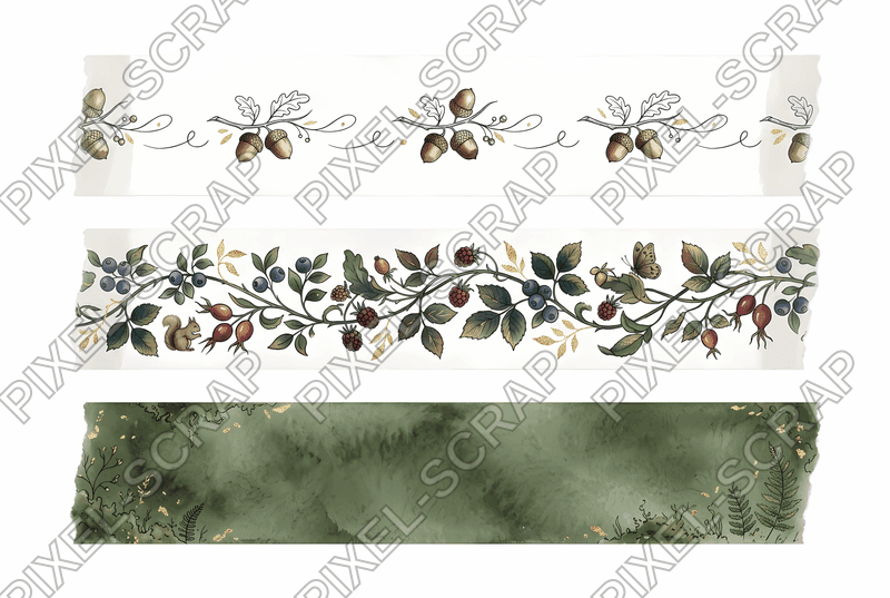 Acorn & Fruit Washi