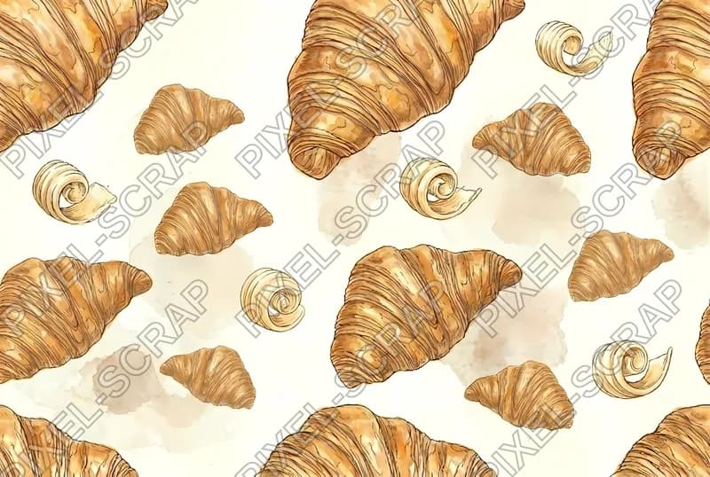 Croissant Texture Watercolor