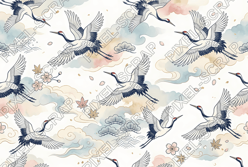 Crane Cloud Pattern