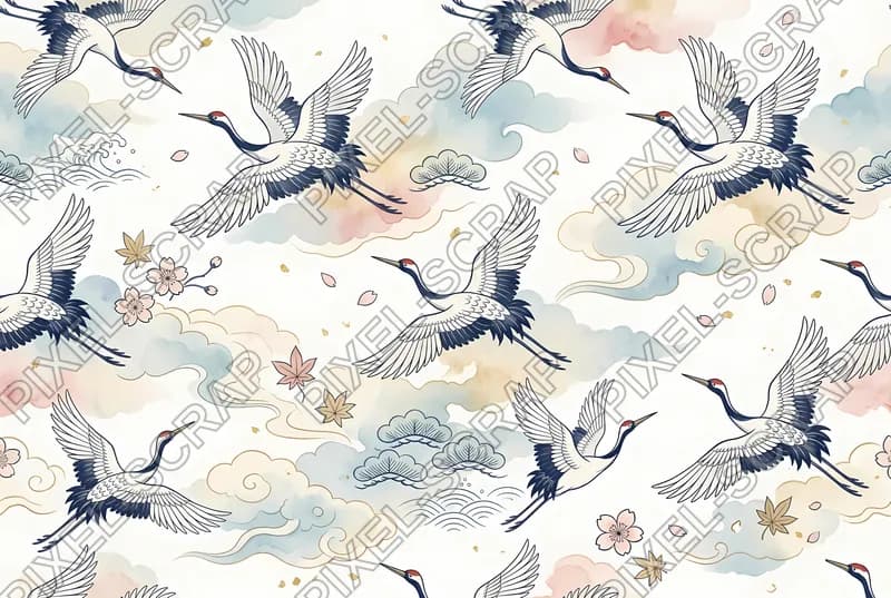 Crane Cloud Pattern
