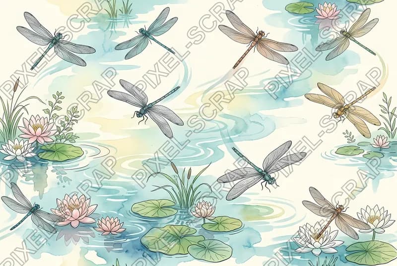 Summer Dragonfly Pond