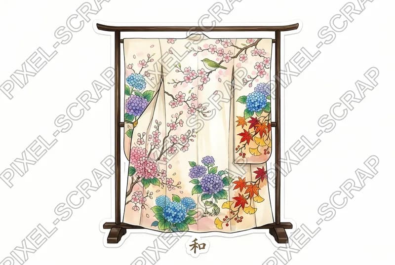 Seasonal Silk Kimono