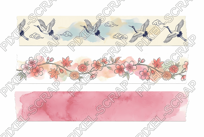 Crane Floral Washi