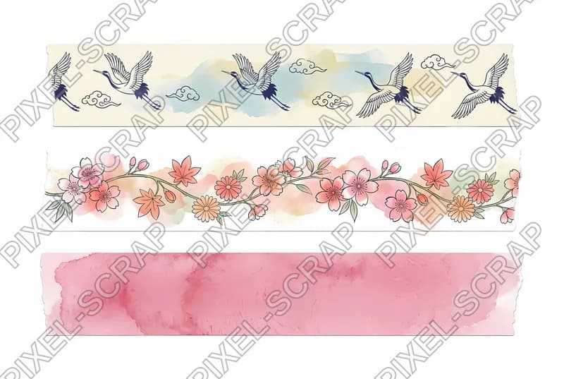 Crane Floral Washi