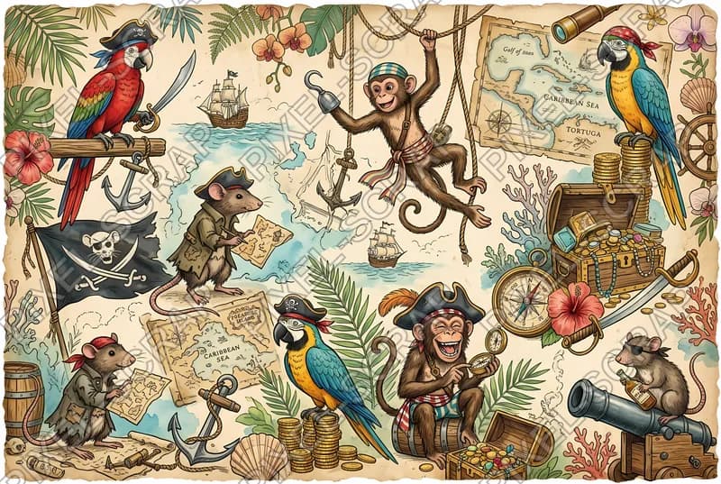 Ship Animals Collage