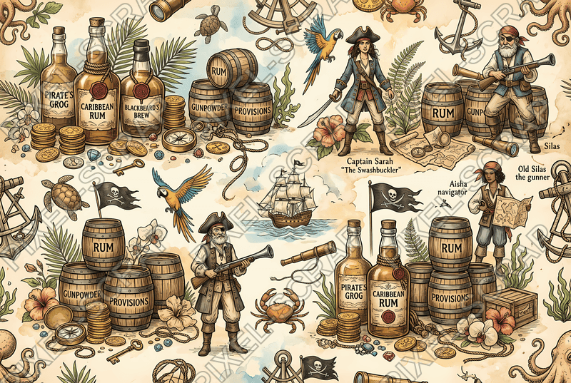 Rum & Barrels Pattern
