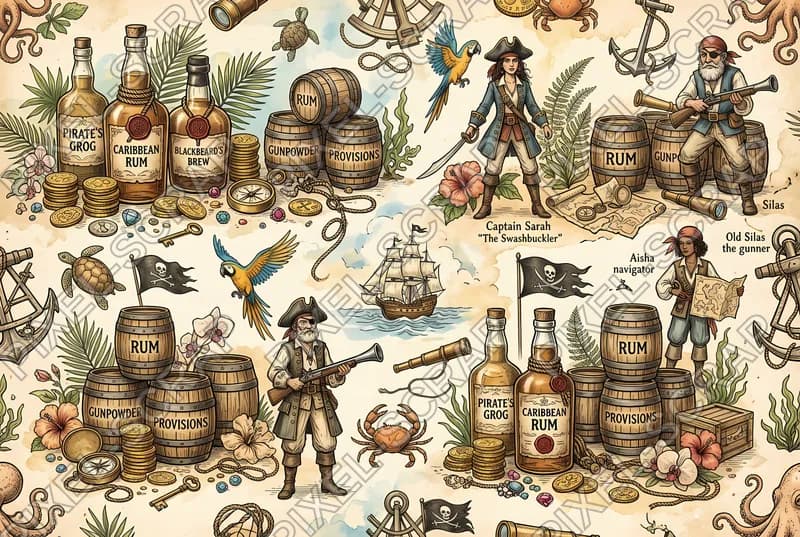 Rum & Barrels Pattern