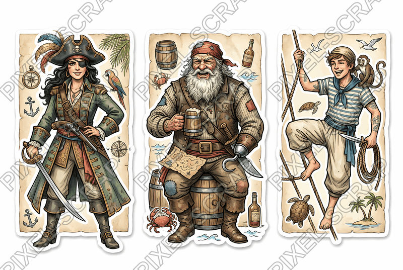 Diverse Pirate Trio