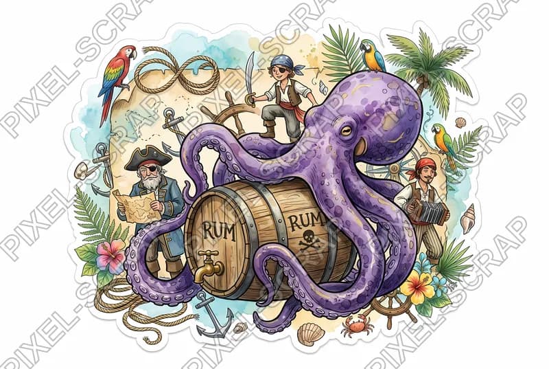 Giant Purple Octopus