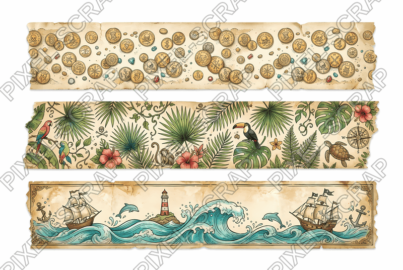 Gold Coin & Wave Washi