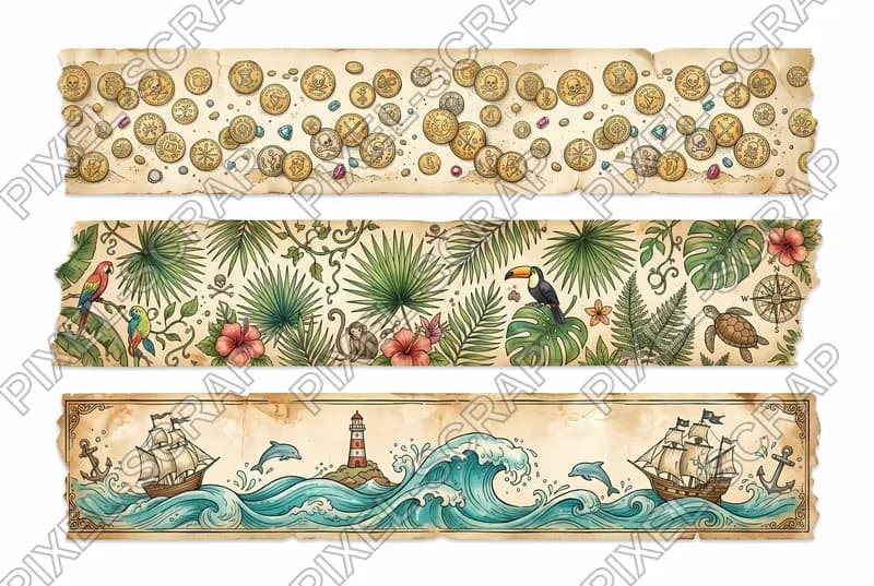 Gold Coin & Wave Washi