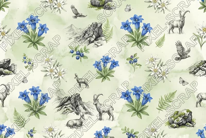 Alpine Flora Pattern