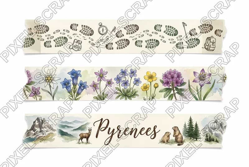 Flower & Trail Washi