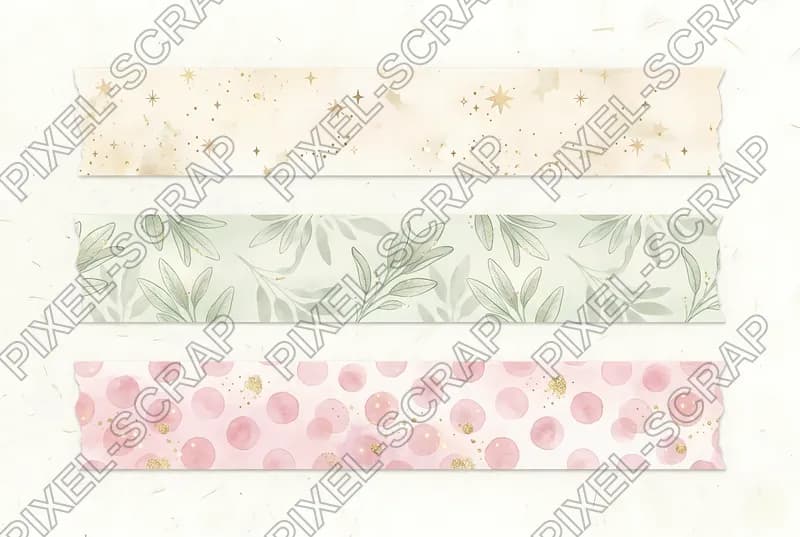Gold Star & Leaf Washi