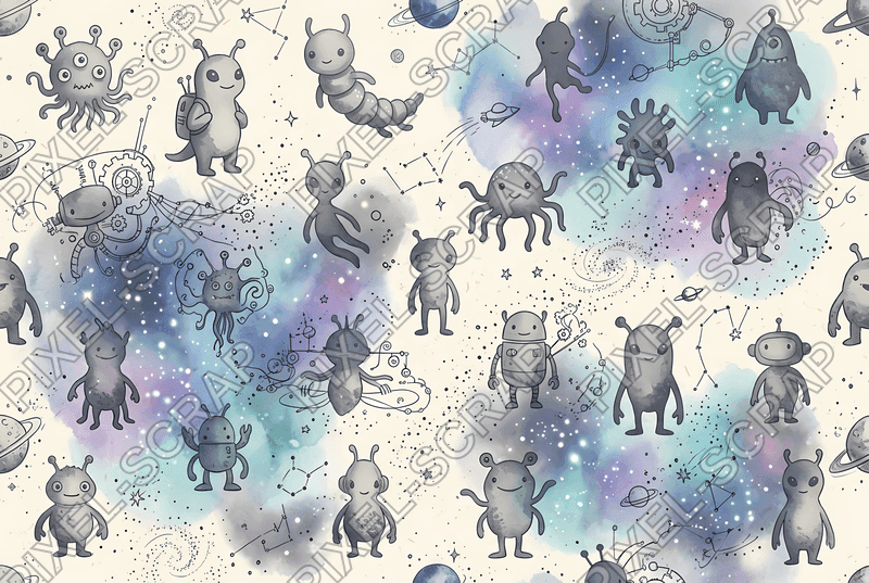 Diverse Alien Silhouette Grid