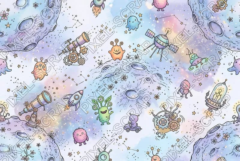 Pastel Lunar Landscape