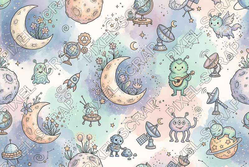 Pastel Lunar Landscape
