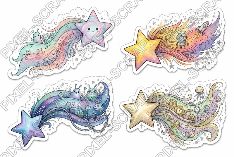 Detailed Shooting Stars