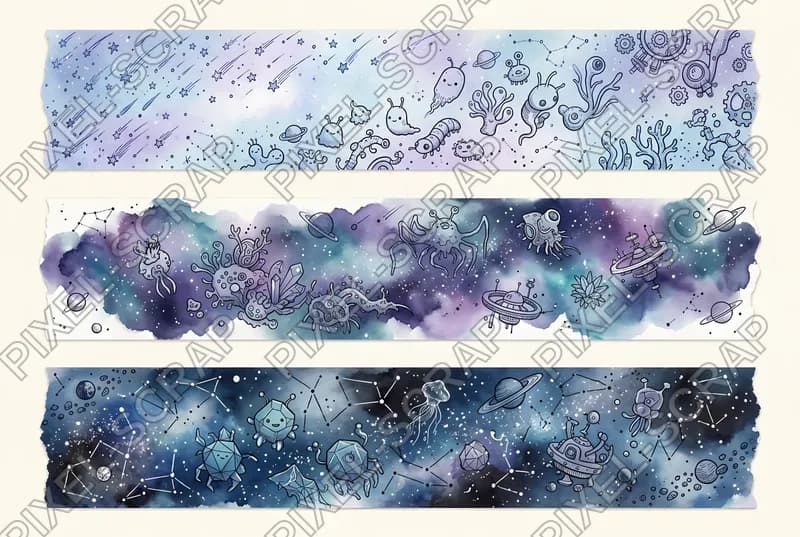 Stars & Nebula Washi