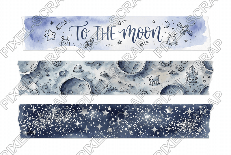 Silver Leaf Stars Washi