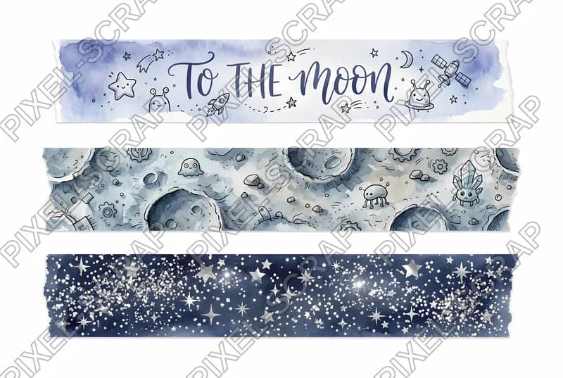 Silver Leaf Stars Washi