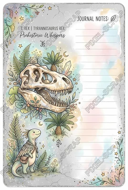 TRex Skull Card Clay