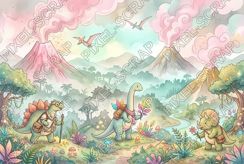 Active Volcano Dawn Jungle