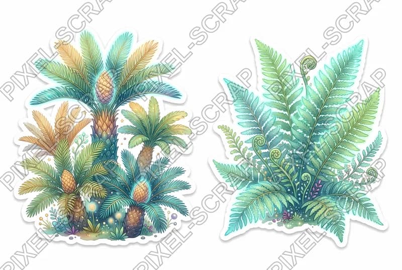 Fern and Cycad Plants Glow