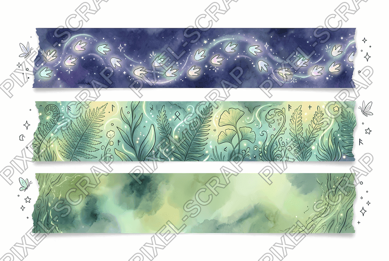 Glowing Tracks Fern Wash Washi