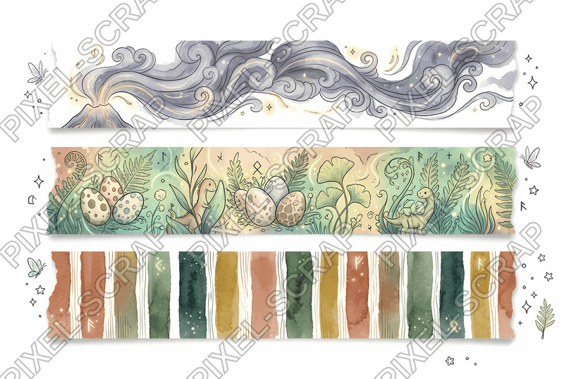 Volcanic Smoke Egg Stripes Washi