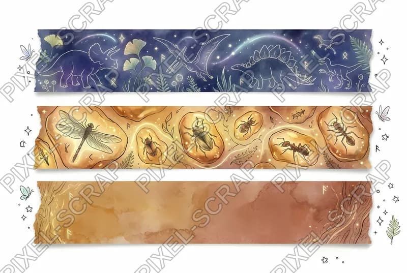 Silhouette Amber Clay Stripes Washi