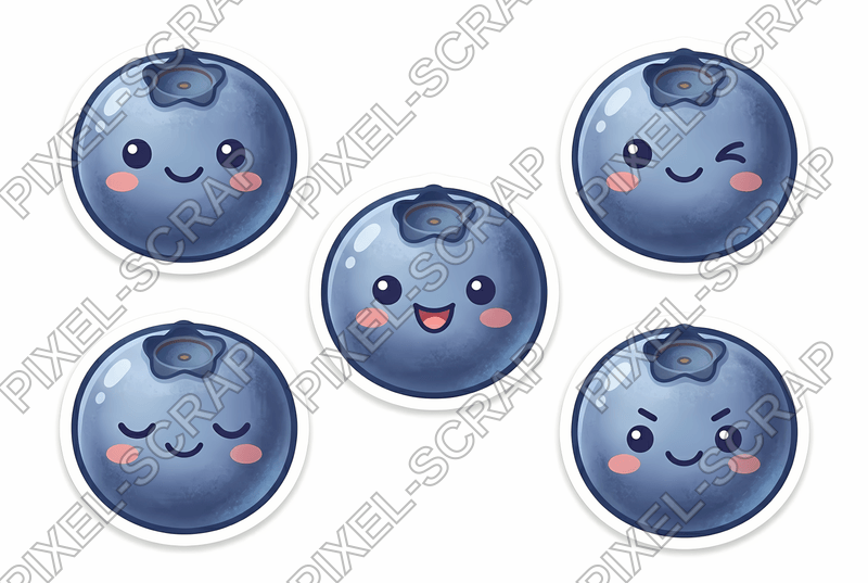 5 Happy Blueberries