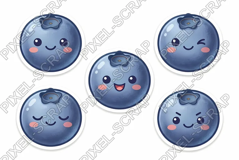5 Happy Blueberries