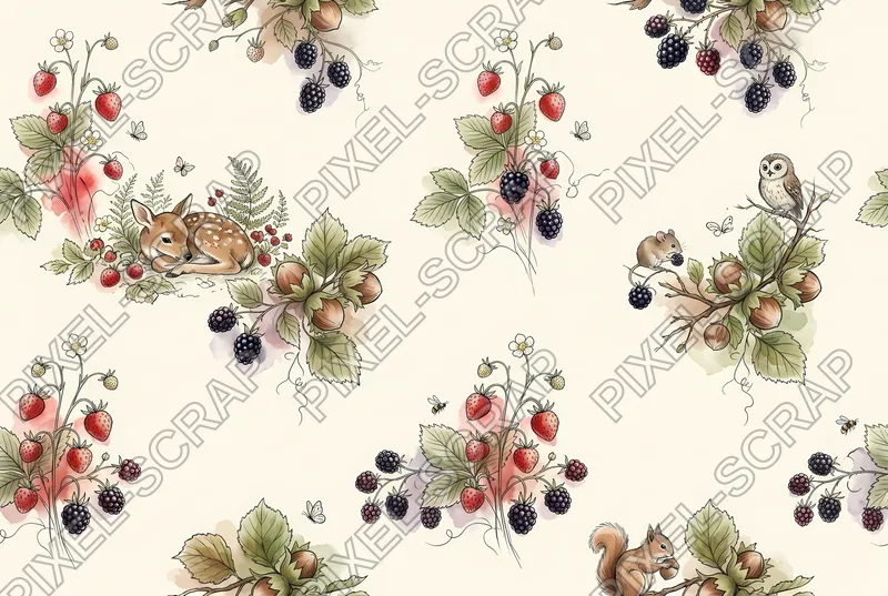 Wild Fruit Sketch Pattern