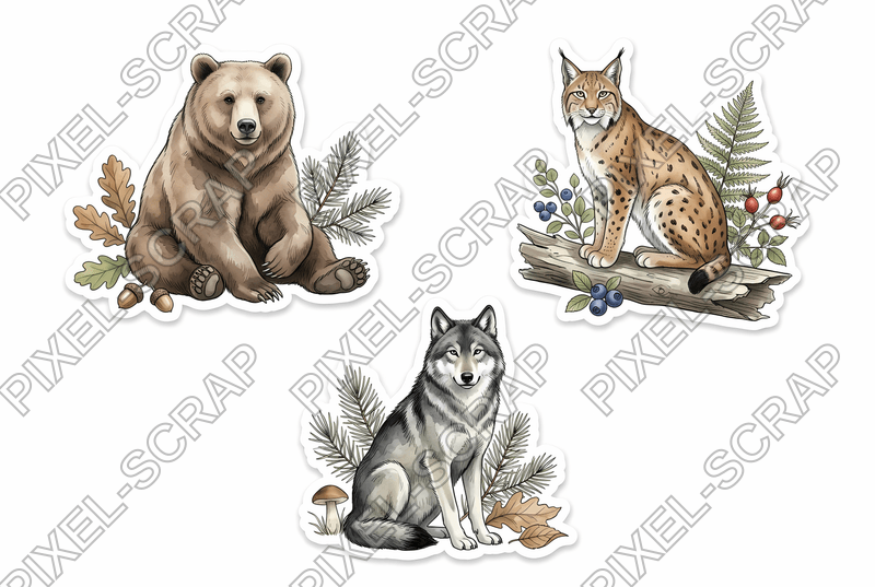 Bear Lynx Wolf Sticker