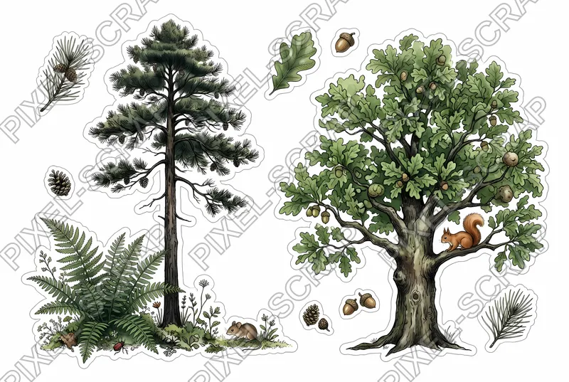 Tree & Fern Trio