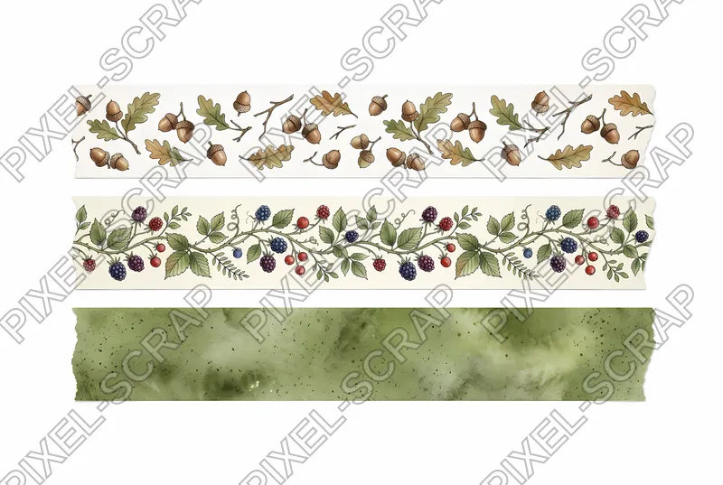Acorn & Fruit Washi