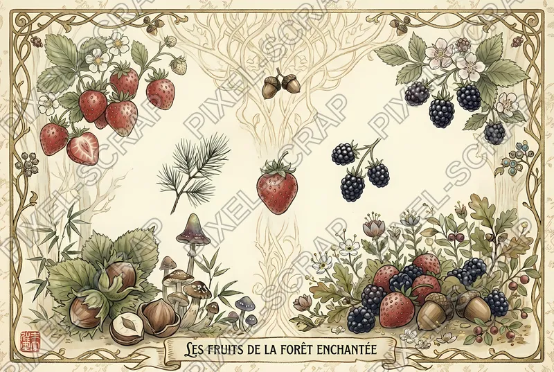 Wild Fruit Sketch Pattern